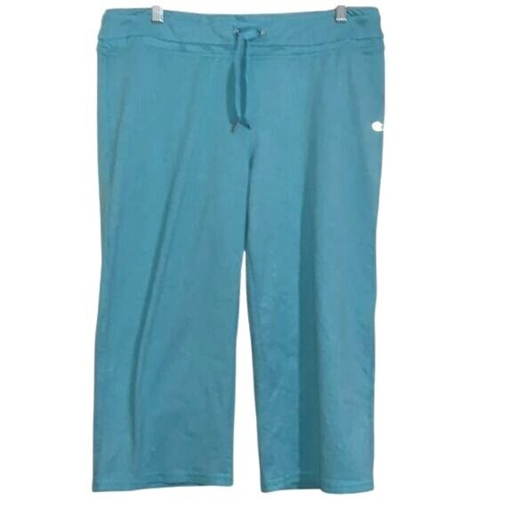 Champion Elite Womens Teal Capri Pants L Drawstring Waist Polyester/Spandex Blen - Picture 1 of 11